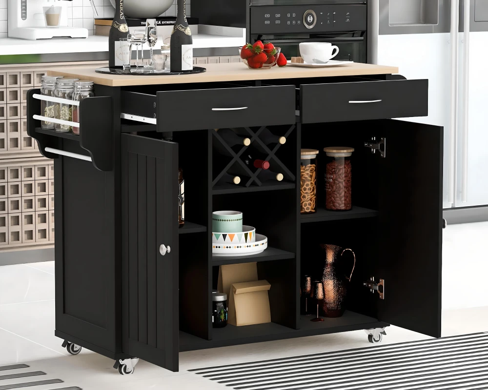 moveable kitchen island with storage